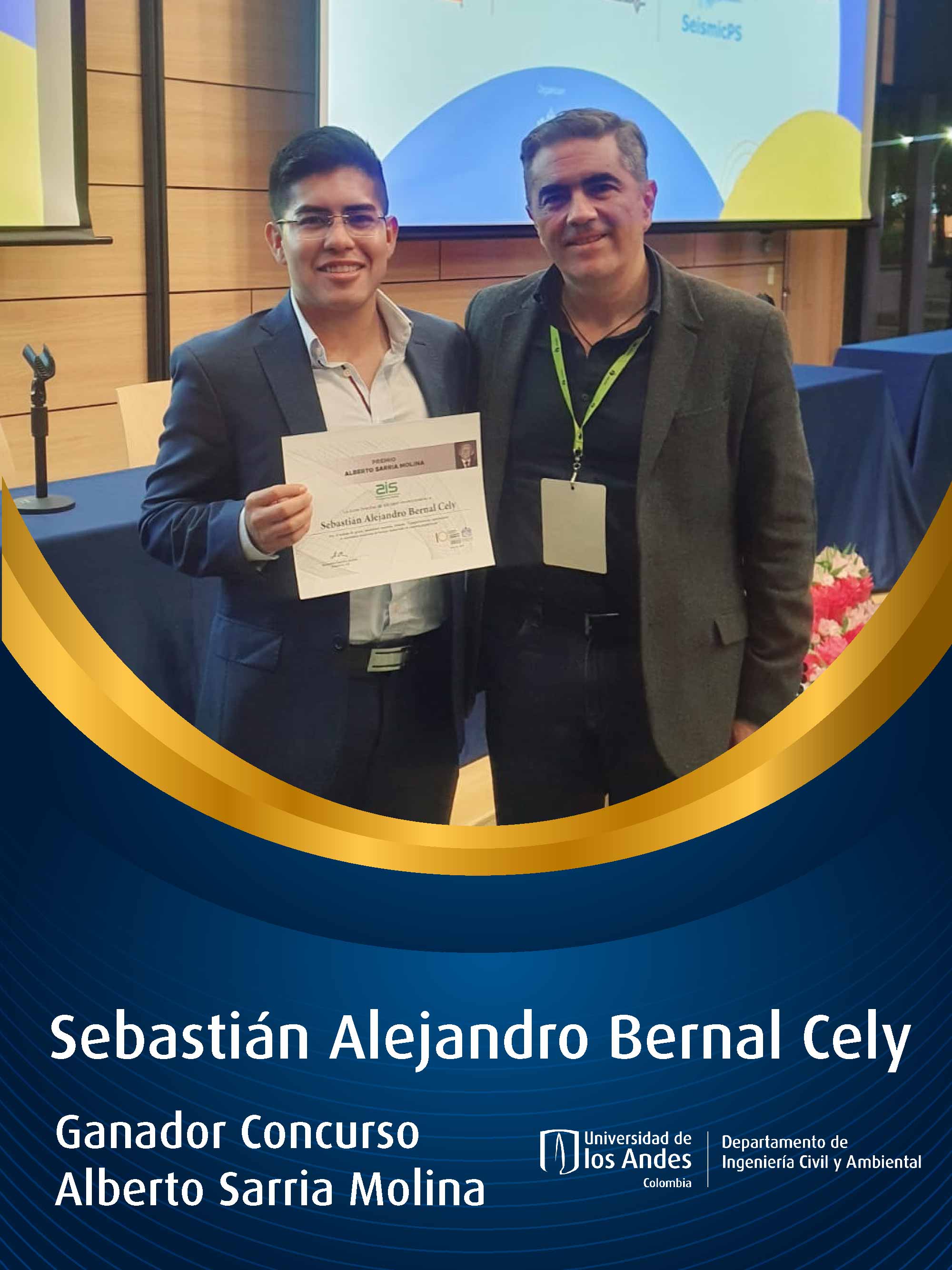 Sebastián Alejandro Bernal Cely Ganador Concurso Alberto Sarria Molina