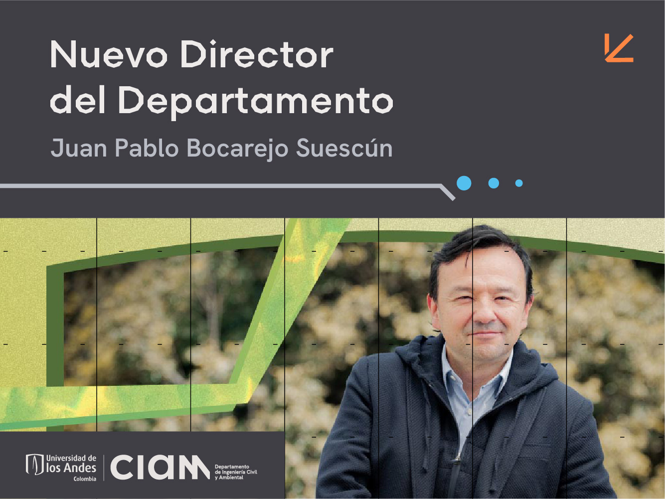 Juan Pablo Bocarejo Suescún es el nuevo director del departamento de ing, civil y ambiental